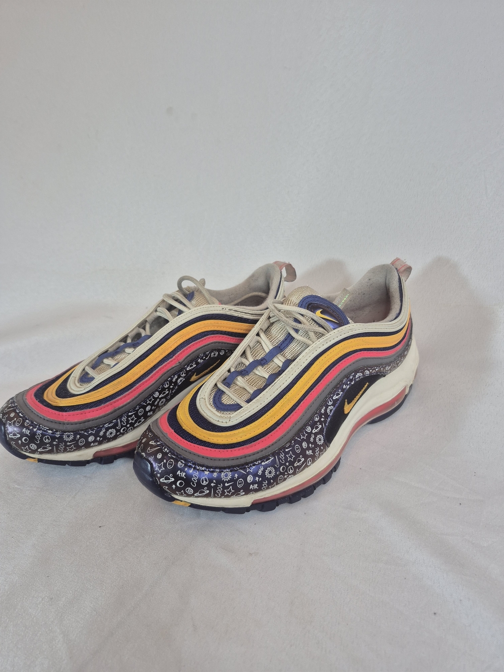 Nike Swoosh Girls Multicolor Wave-Trim Athletic Sneakers